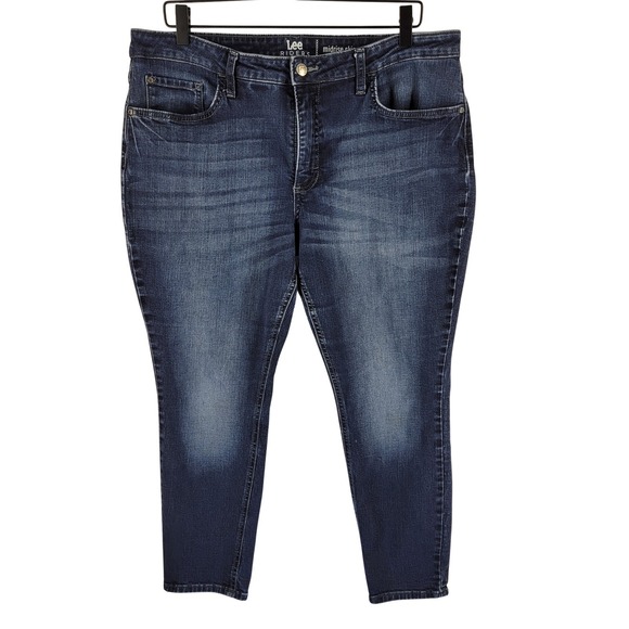 Lee Riders Denim - Lee Riders Jeans Womens‎ 18P Mid Rise Modern Skinny Dark Wash Stretch